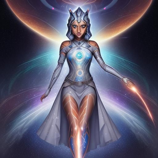 Ahsoka Tano as Cosmic Goddess with Stellar Dress