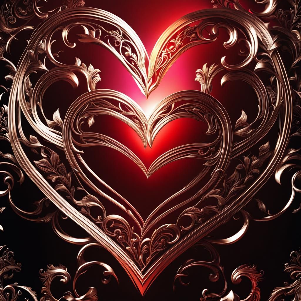 Whimsical Hearts Dancing in a Fantasy Madness Background