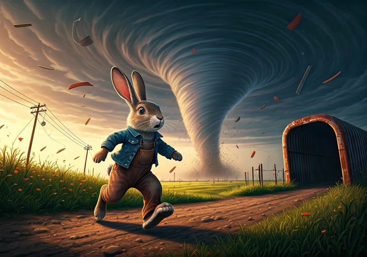 Rabbit's Desperate Flight from the Twister