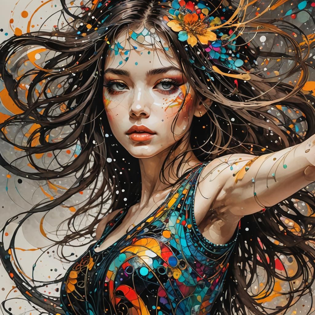 Vibrant Dancer in Flowing Motion