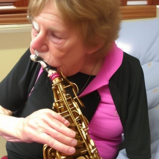 Grandma eating that saxophone