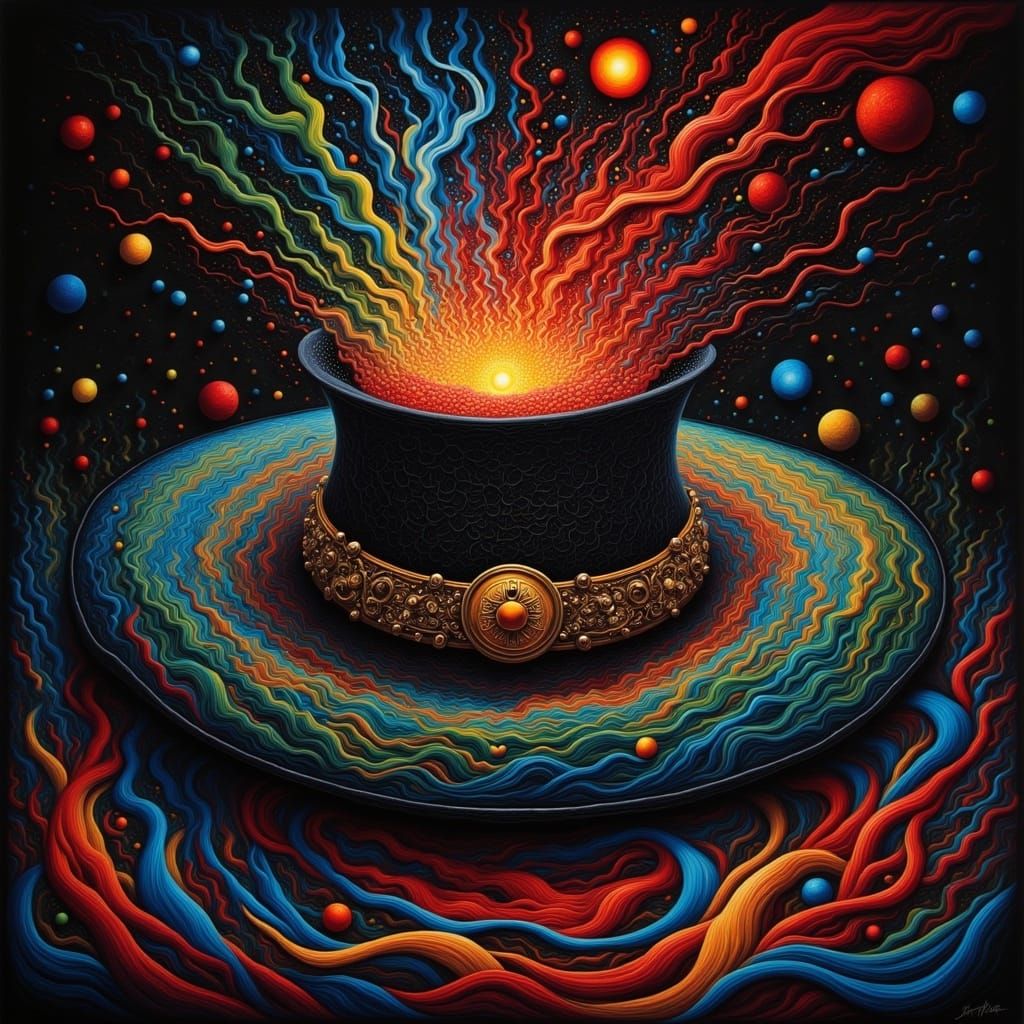 Surreal Mystical Hat Unveils Emerald City Within