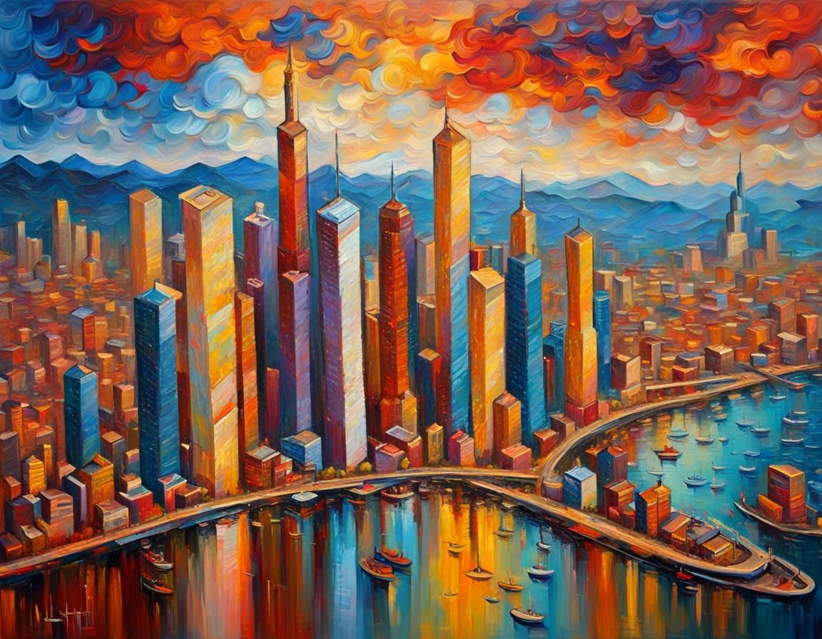 Alvenaran Future Metropolis in Neo-Expressionist Style