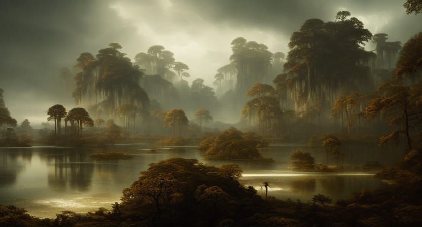 Sinister Savanna Bayou: Digital Matte Painting