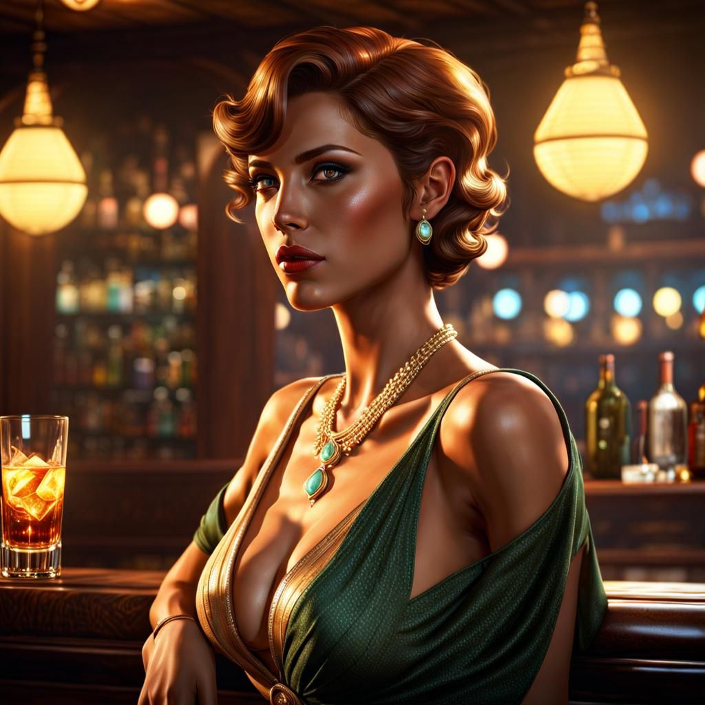 Elegant Havana Beauty in a 1930s Bar