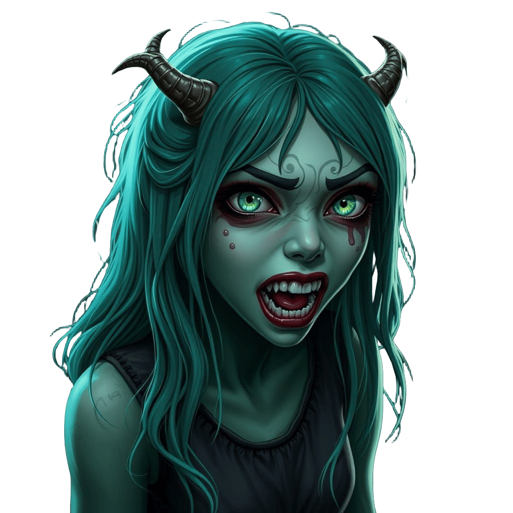 Girl Monster in a Dark Fantasy Aesthetic