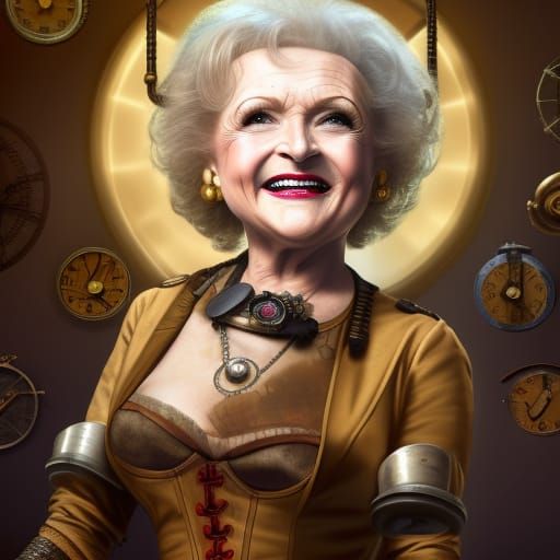 Steampunk Betty White in Elegant Victorian Style
