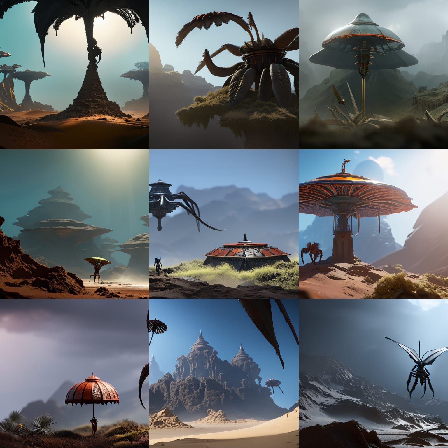 Fantastical Tarantula Umbrella in Dreamlike Detail