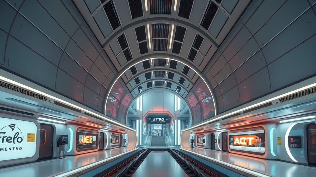 Utopian Future in Frutiger Metro Aesthetic