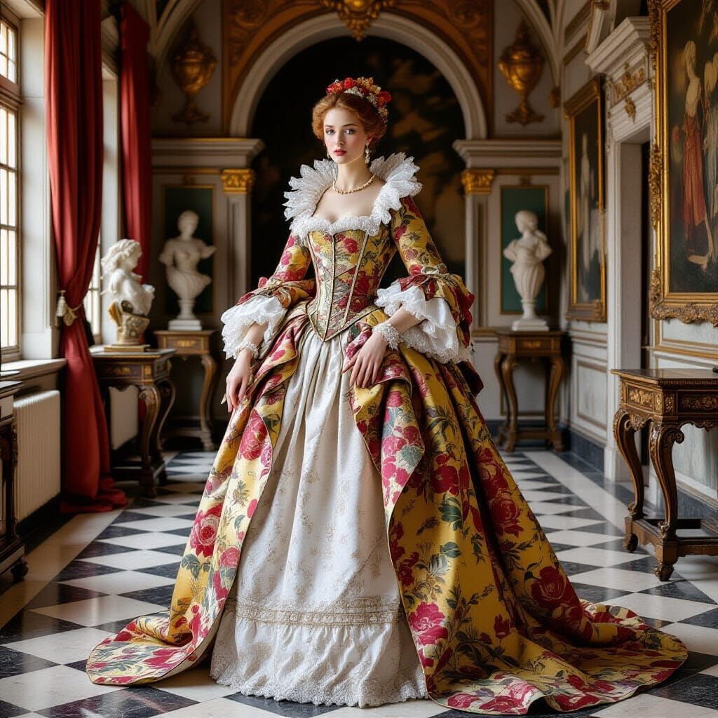 Renaissance Model in Baroque Gown, Fairytale Salon
