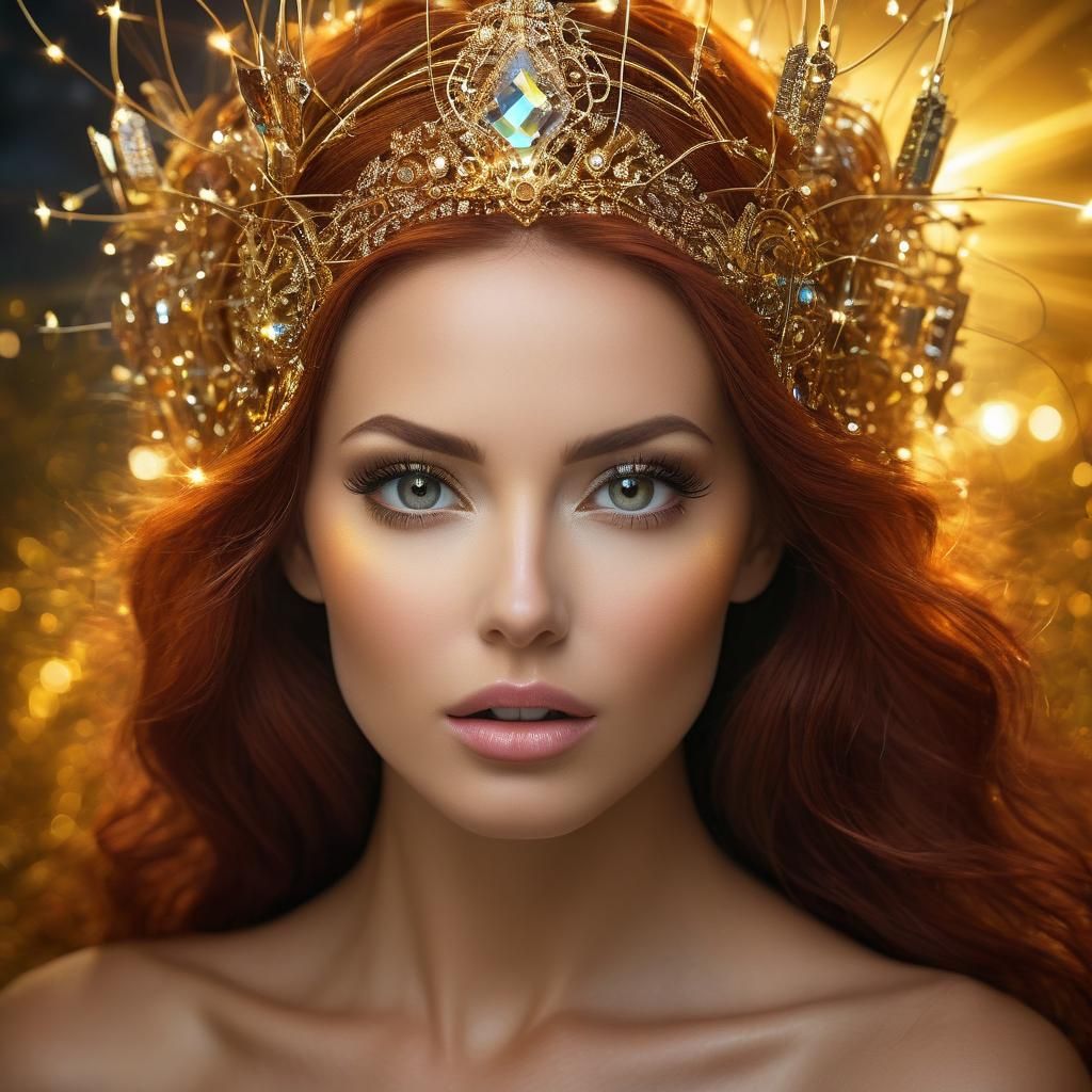 Golden Holographic Lisa Holloway in Magnetic Vision
