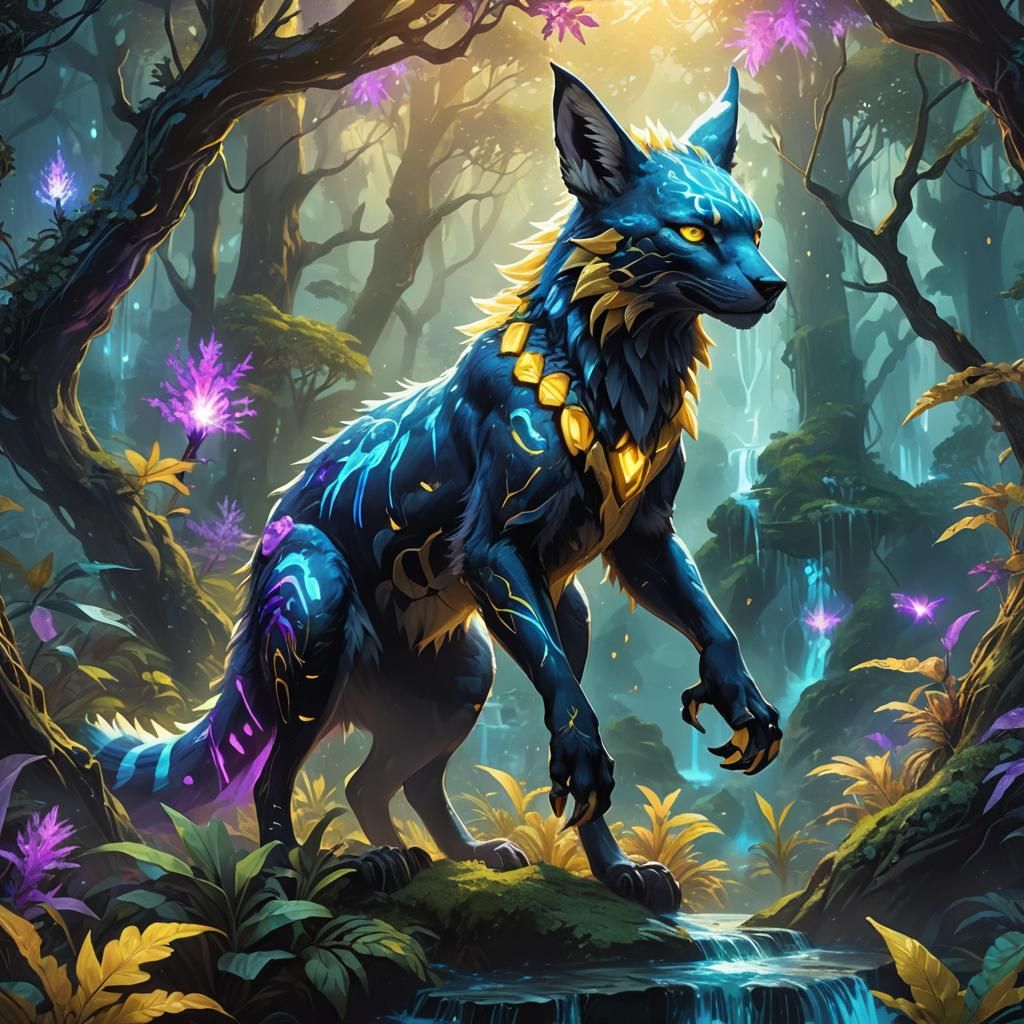Mystical Zeraora in Vibrant Oil Painting Style