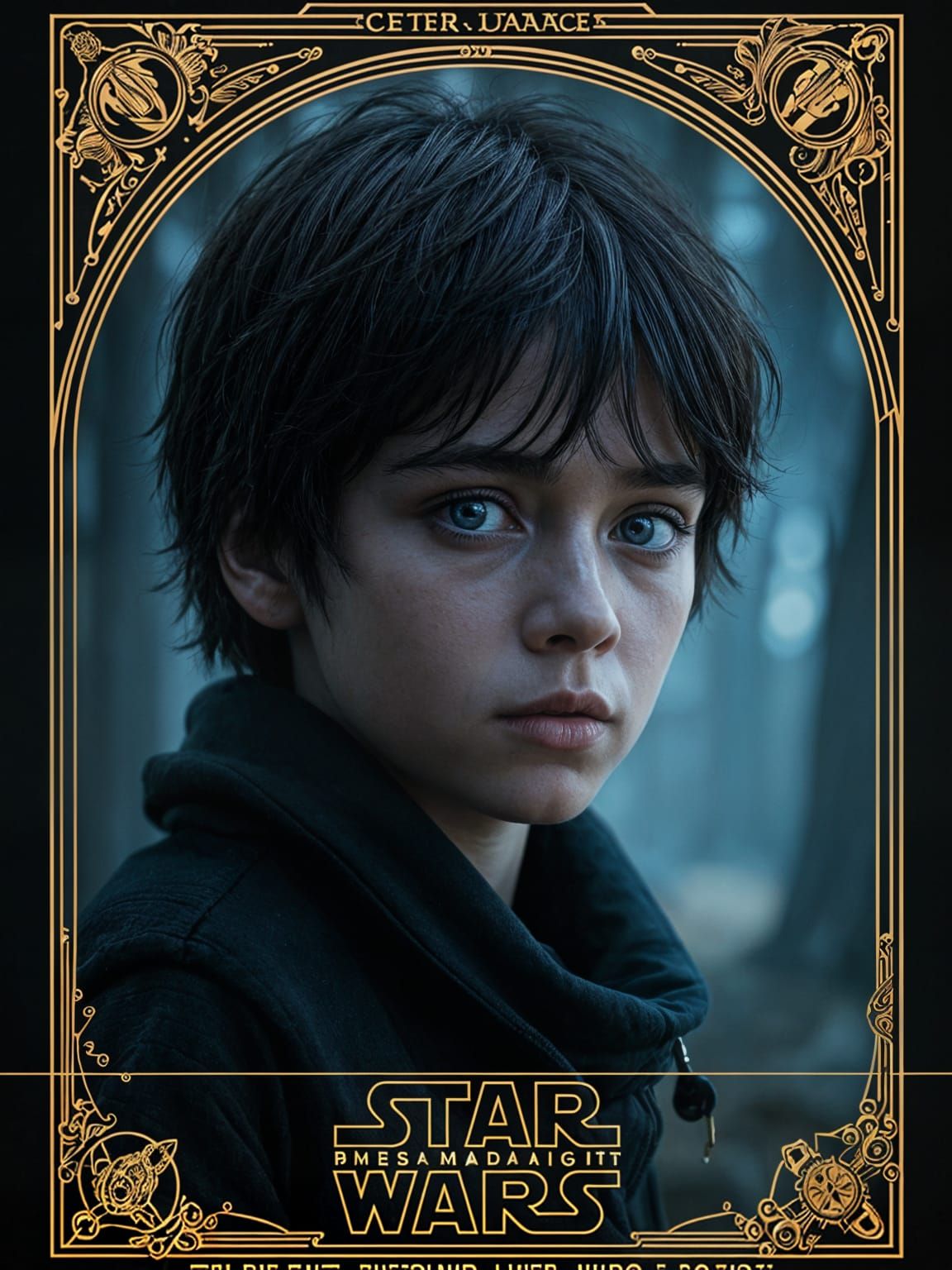 Star Wars Movie Poster: Sad Boy, Art Nouveau & Deco Style