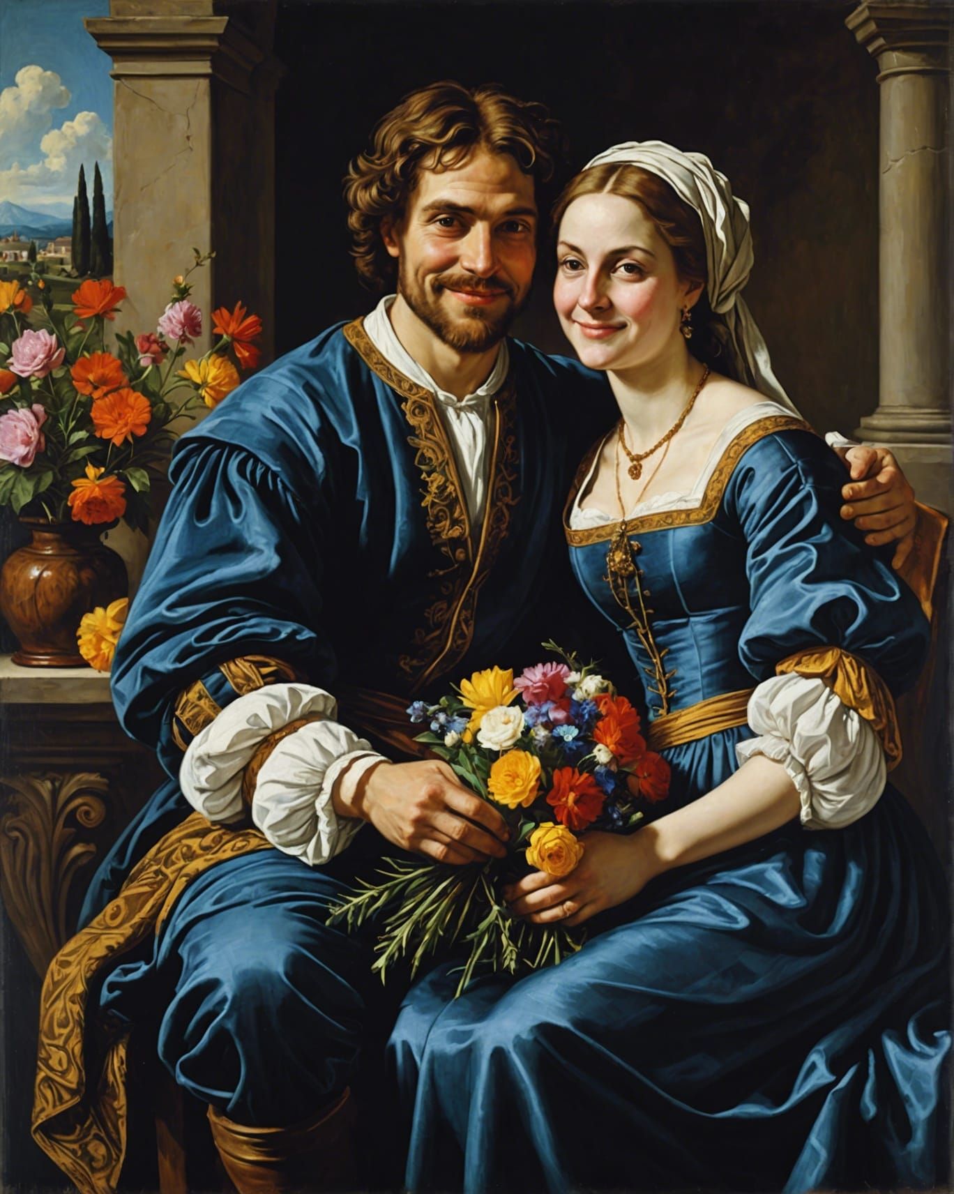 Renaissance Lovers in a Moment of Bliss