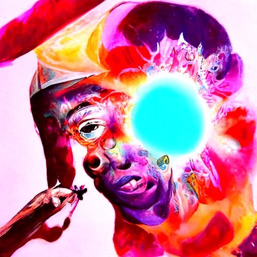 Tyler the Creator Cosmic Illustration in Vibrant Colors