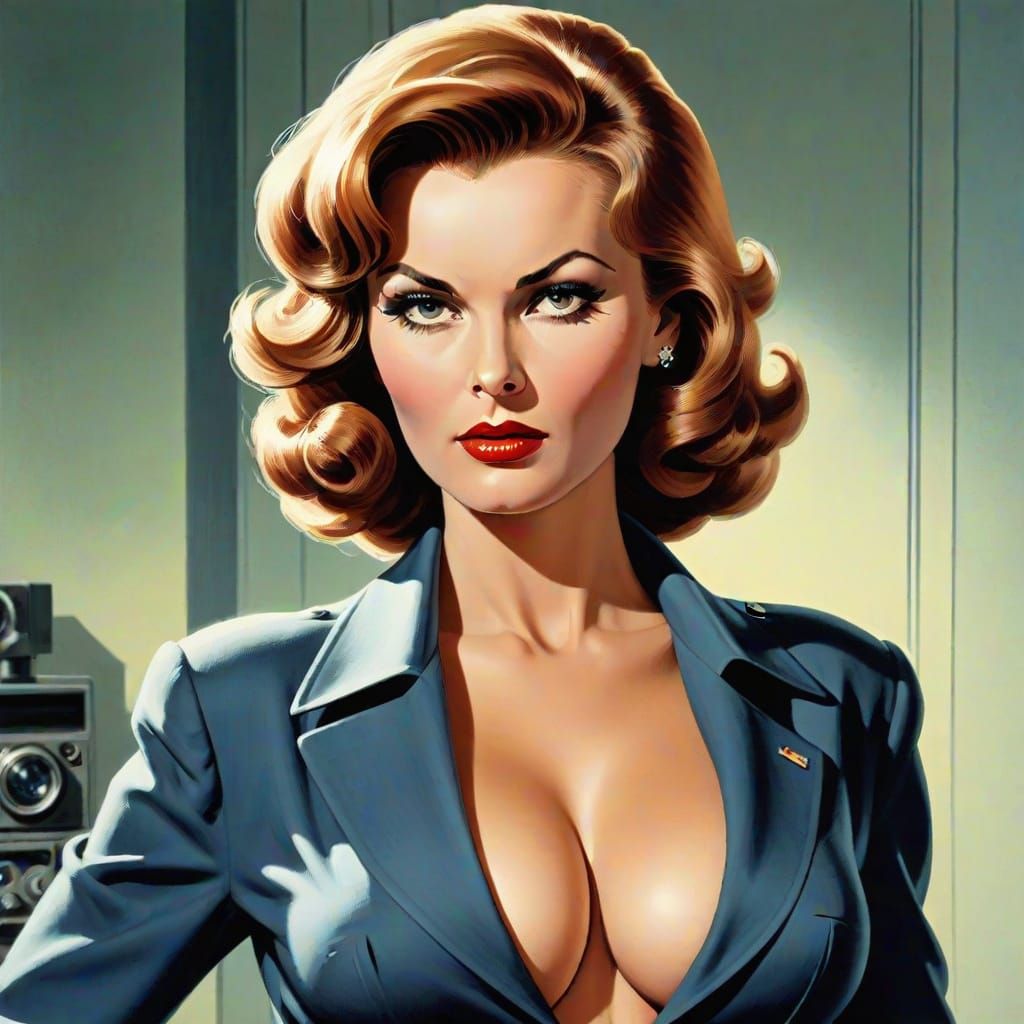 Seductive Spy in a Cold War Era Setting