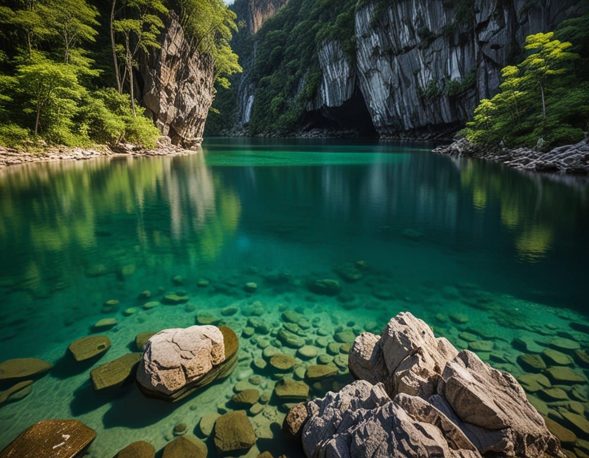 Turquoise Oasis Amidst Majestic Mountains