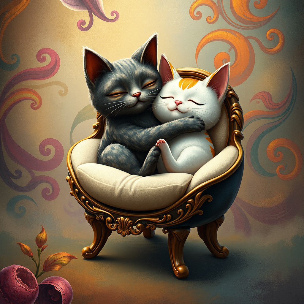 Whimsical Cat-Shaped Chair in Feline Adoration