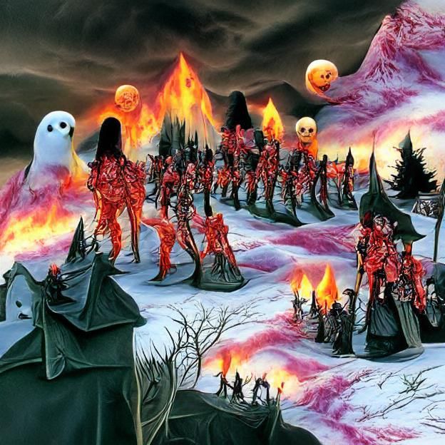 Eldritch Ghouls Scour the Twilit Landscape in a Cosmic Infer...