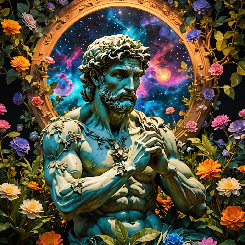 David in Cosmic Garden: A Mystical Sculpture