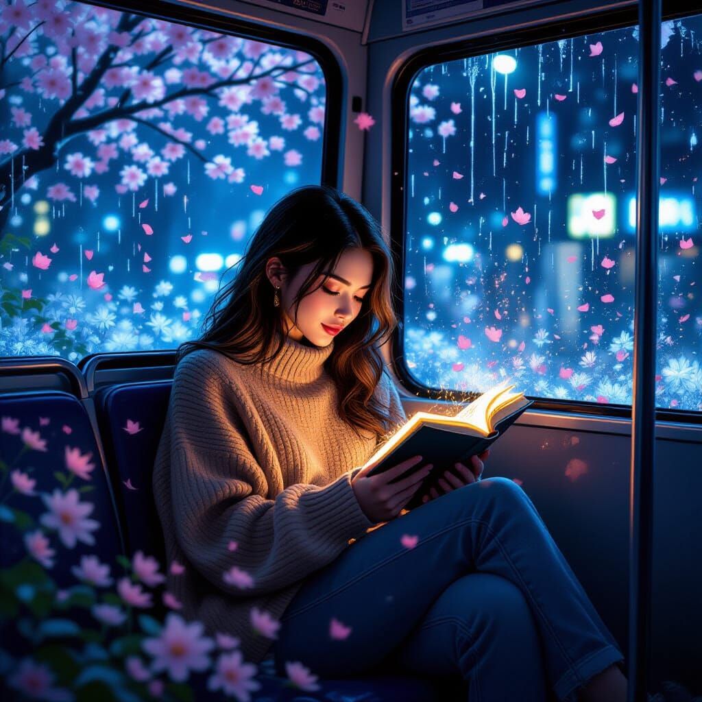 Magical Garden Emerges from Book on Night Bus