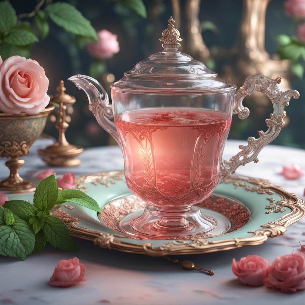 Surreal Tea Scene in Epic 8K Cinematic Style