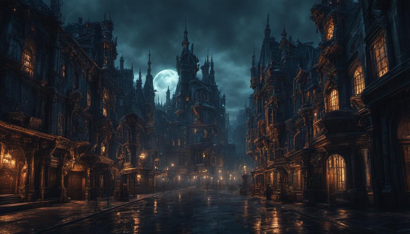 Majestic Steampunk Metropolis at Dusk