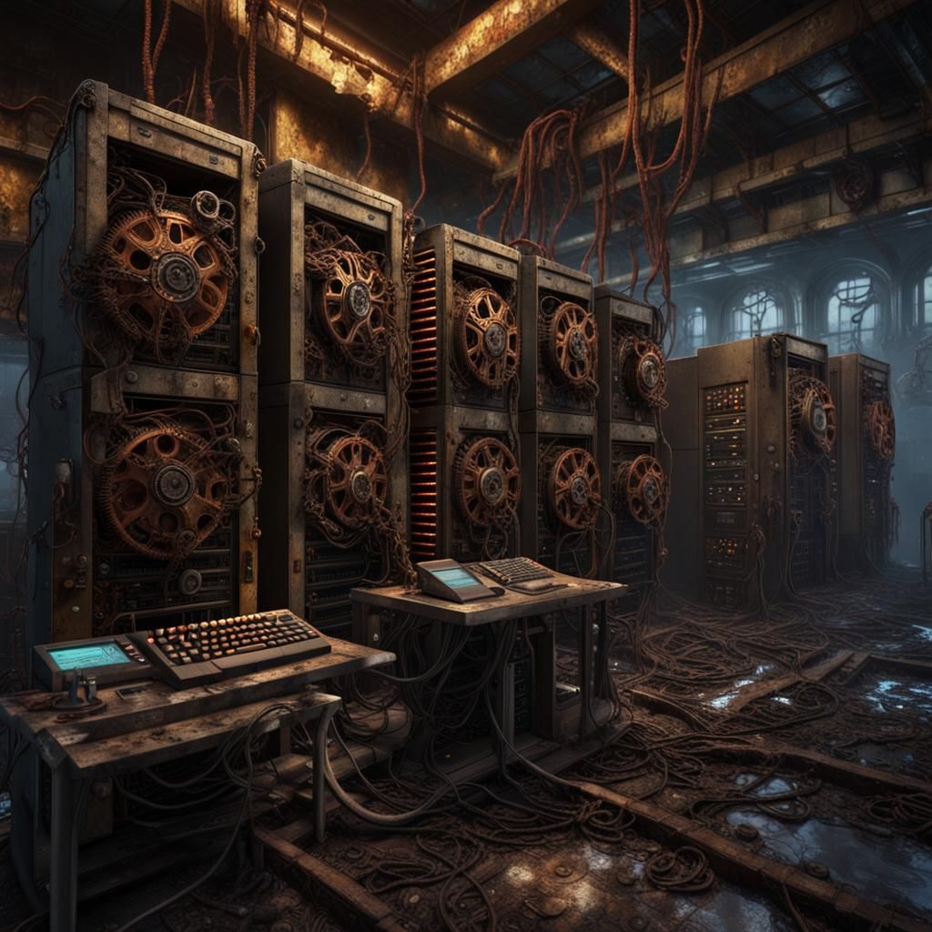 Industrial Ruins Computer Server Room