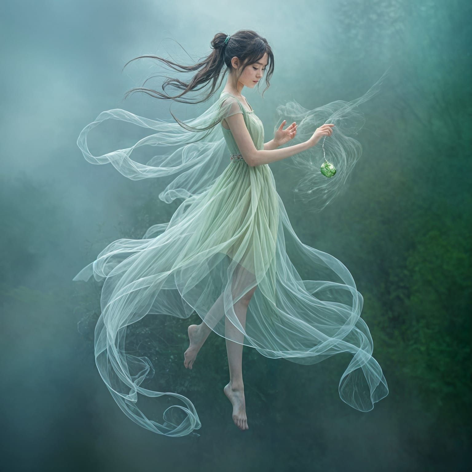 Spectral Goddess in Ethereal Mists