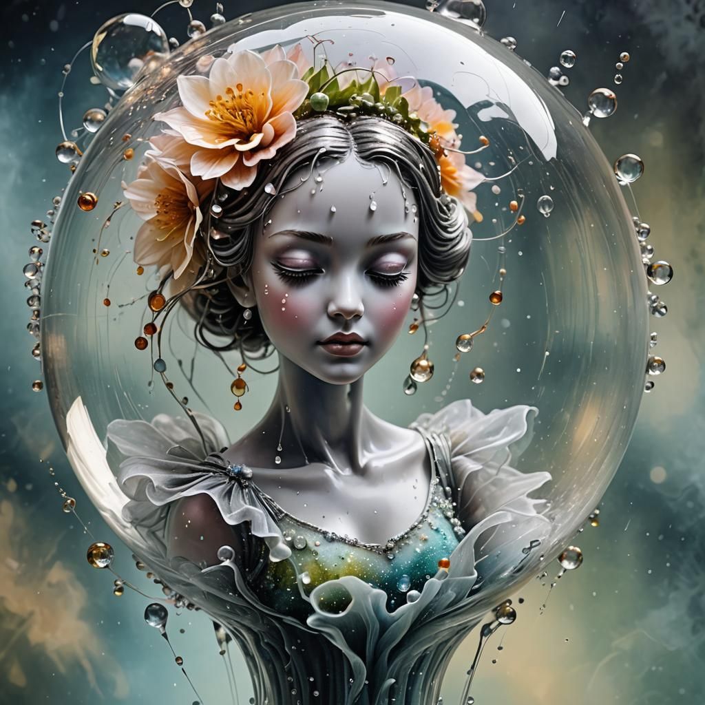 Ethereal Ballerina Dances in Whimsical Floral Wonderland