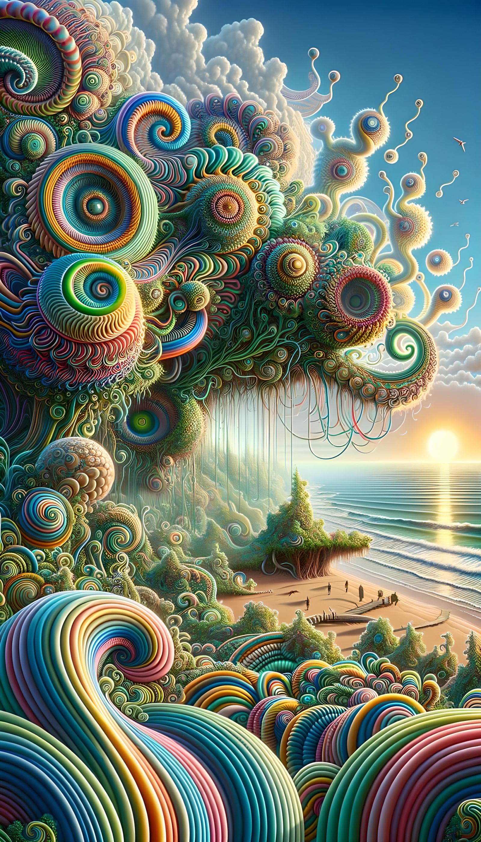 Psychedelic Alien Beach Forest in DMT Visuals