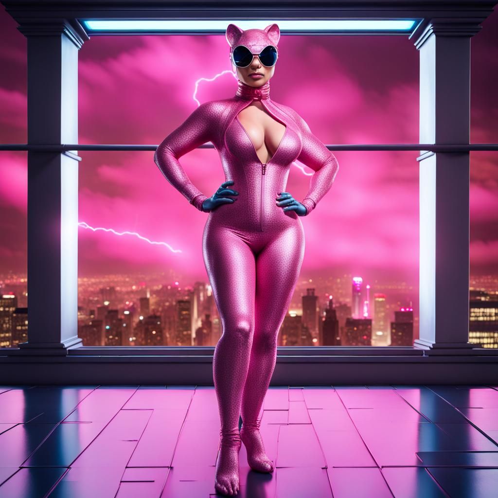 Vibrant Pink Panther Goddess of Flirtation Reigns Supreme