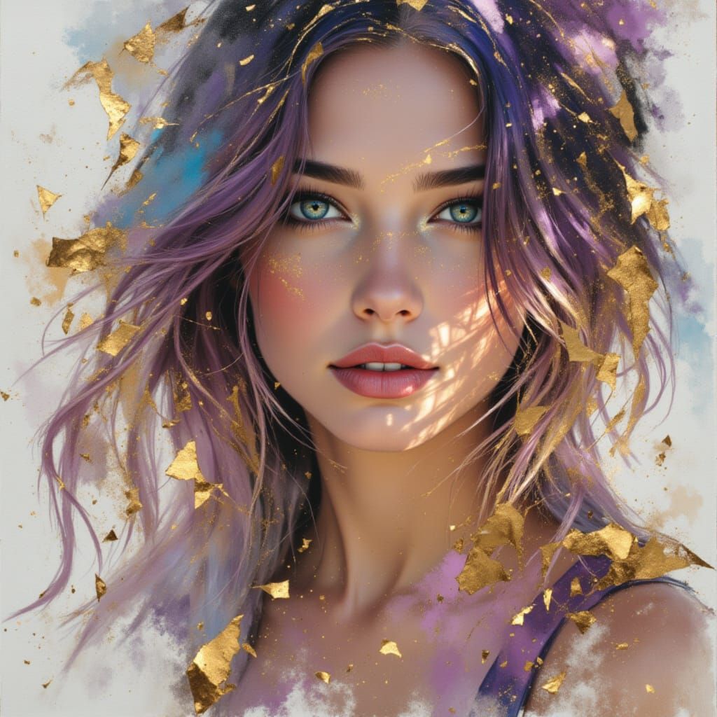 Abstract Digital Art with Shattered Elements