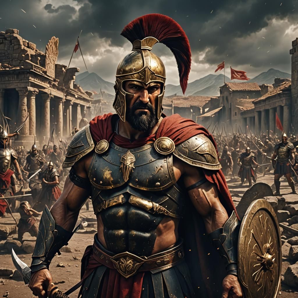 Spartan King Leonidas in Epic Fantasy Portrait