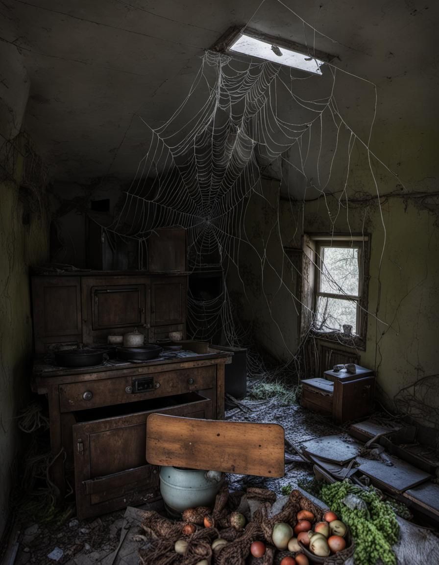 Strange place, this abandoned house, but with hot food and a...