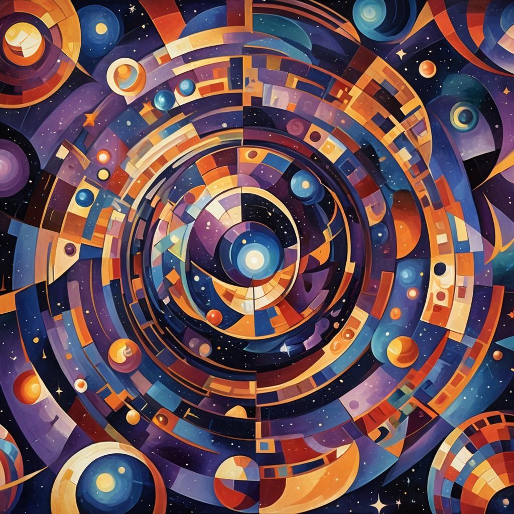 Cubist Cosmic Vortex in Deep Space