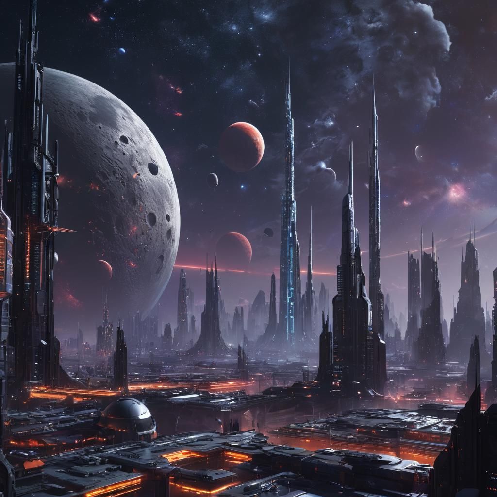 Breathtaking Futuristic City on the Moon's Surface