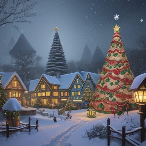 Whimsical Winter Wonderland Village at Xmas