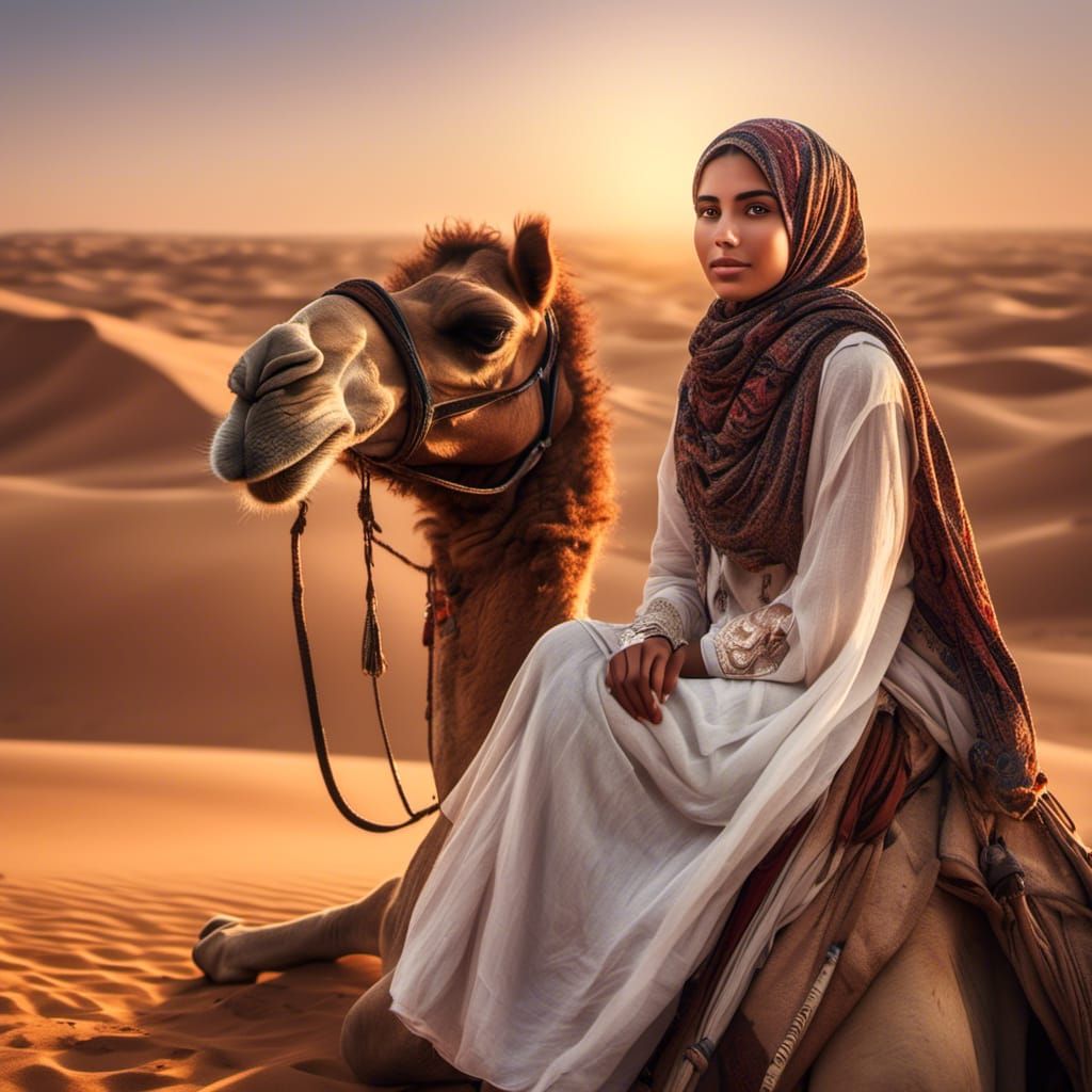 Sunset in the Sahara Desert