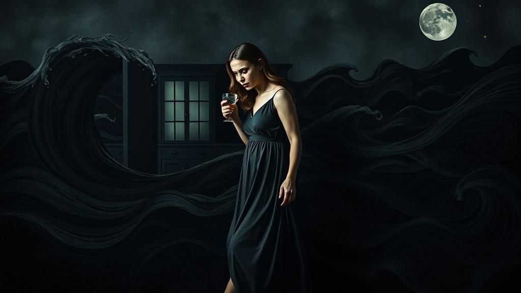 Dreamlike Sleepwalker in a Nightmarish Landscape