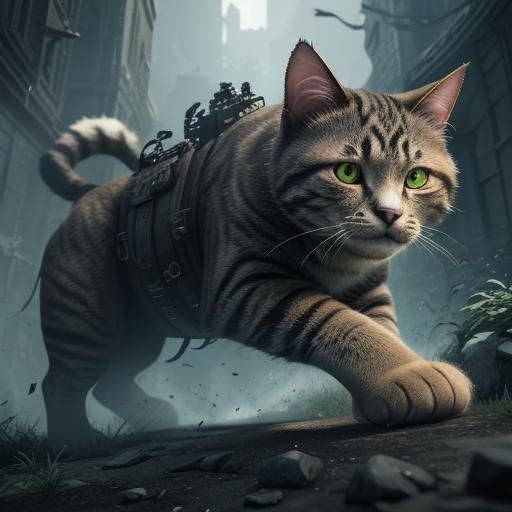 Glowing Epic 3D Game Cinematic Cat