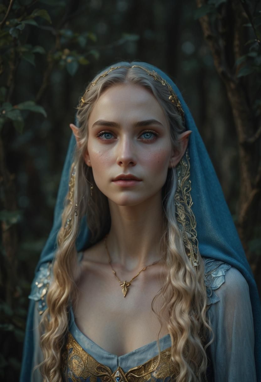 Ethereal Female Elf of Lorien in Lord of the Rings Style