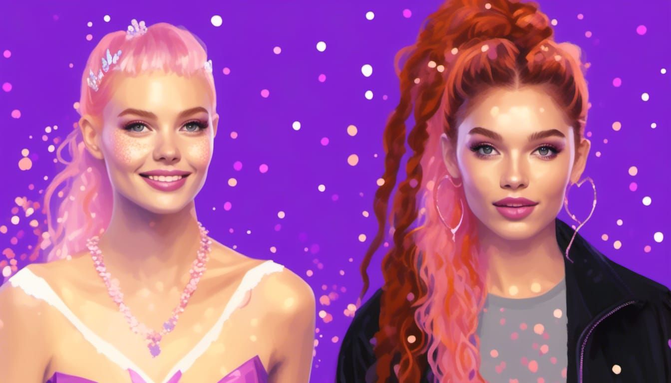 pink orange purple sunset fairy women