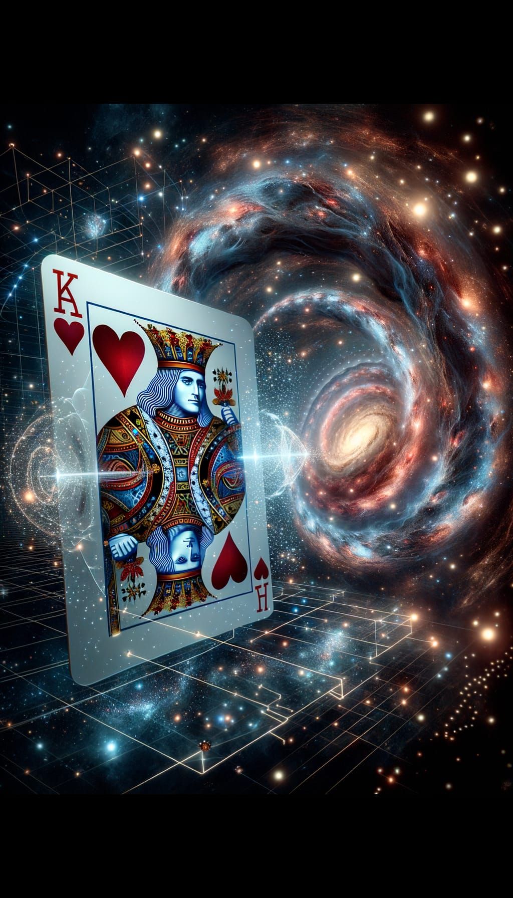 Cosmic King of Hearts Hologram: A Celestial Royal Ascension
