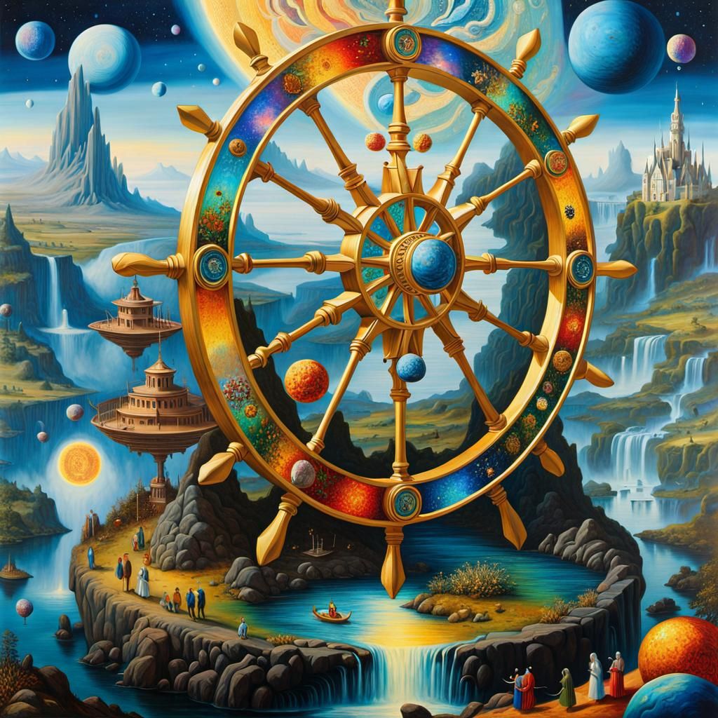 Cosmic Wheel of Fortune in Astral Style