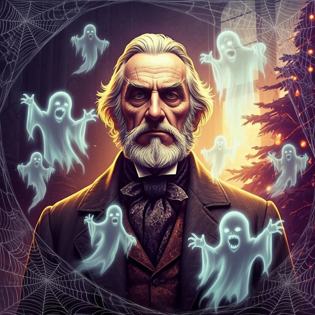 Haunted Christmas Crypt with Whispy Ghosts