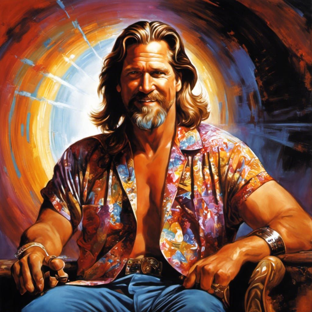 Jeff Bridges as "The Dude" Lebowski 🎦🎞️
