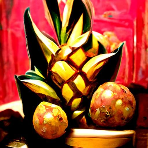 Baroque Pineapples in Oil Painting