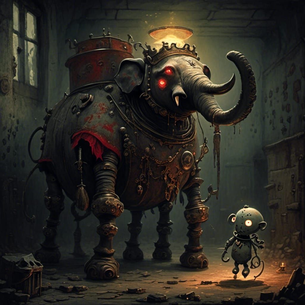 Twisted Horror Beast Emerges from Shadows in Creepy Asylum