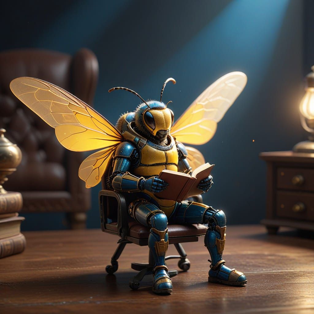 Luxurious Bee in 3D Digital Art
